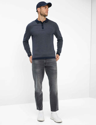 BRAX PAROS JBT Pullover/Longsleeve - Midnight Jacquard Blue - 70434500 21-4217-13