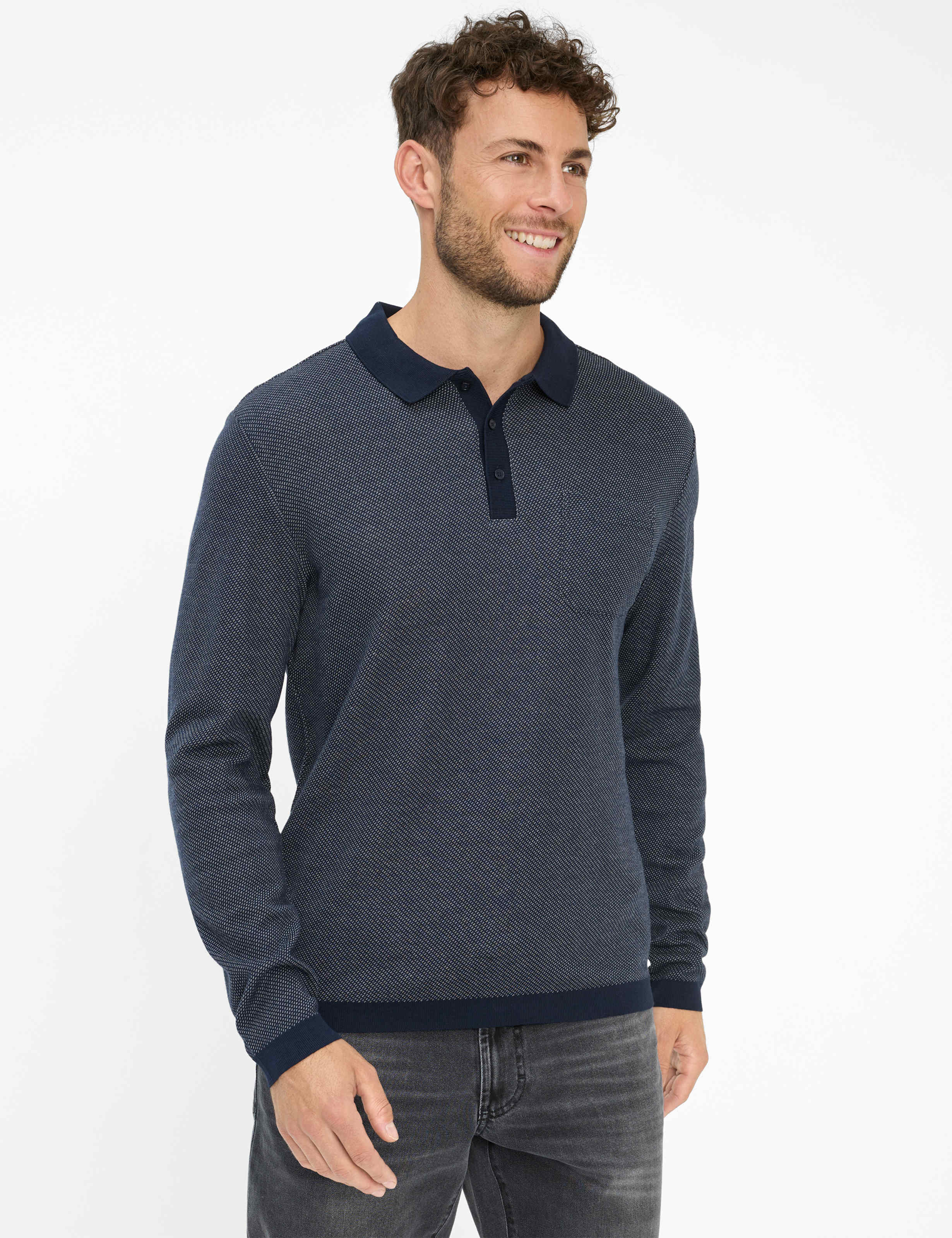 BRAX PAROS JBT Pullover/Longsleeve - Midnight Jacquard Blue - 70434500 21-4217-13 von BRAX