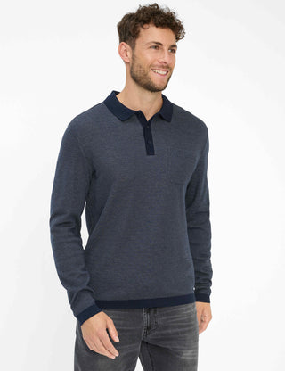 BRAX PAROS JBT Pullover/Longsleeve - Midnight Jacquard Blue - 70434500 21-4217-13