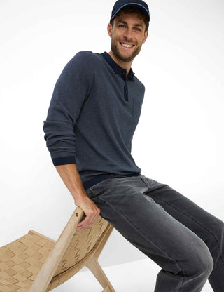 BRAX PAROS JBT Pullover/Longsleeve - Midnight Jacquard Blue - 70434500 21-4217-13