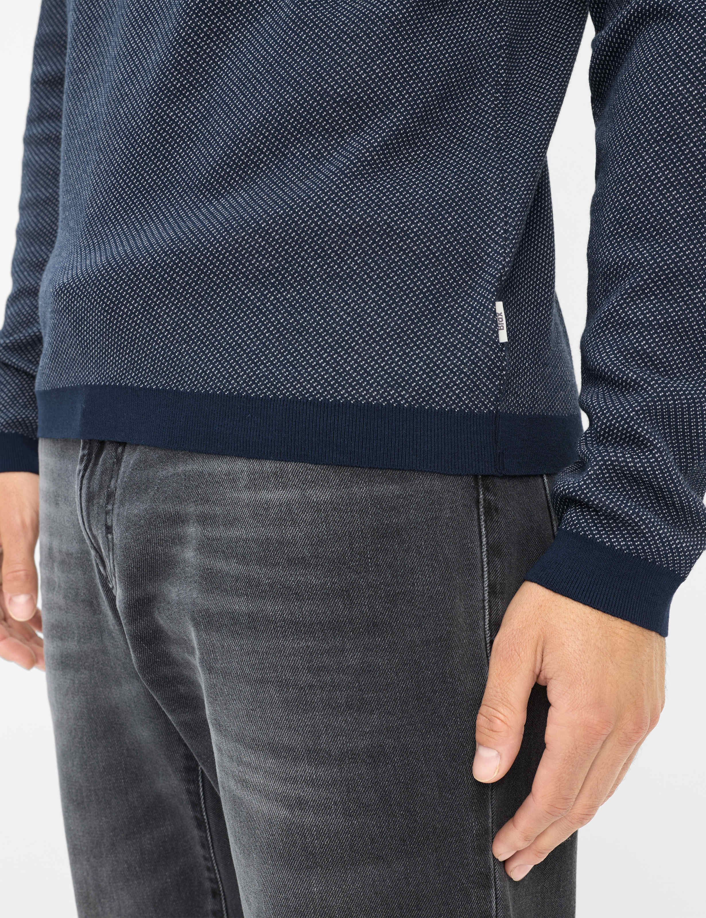 BRAX PAROS JBT Pullover/Longsleeve - Midnight Jacquard Blue - 70434500 21-4217-13 von BRAX