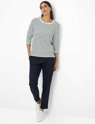 BRAX BONNIE Pullover/Longsleeve - Ivory Navy Stripe - 90653500 31-6617-22
