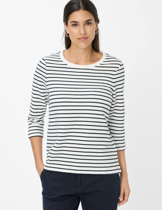 BRAX BONNIE Pullover/Longsleeve - Ivory Navy Stripe - 90653500 31-6617-22