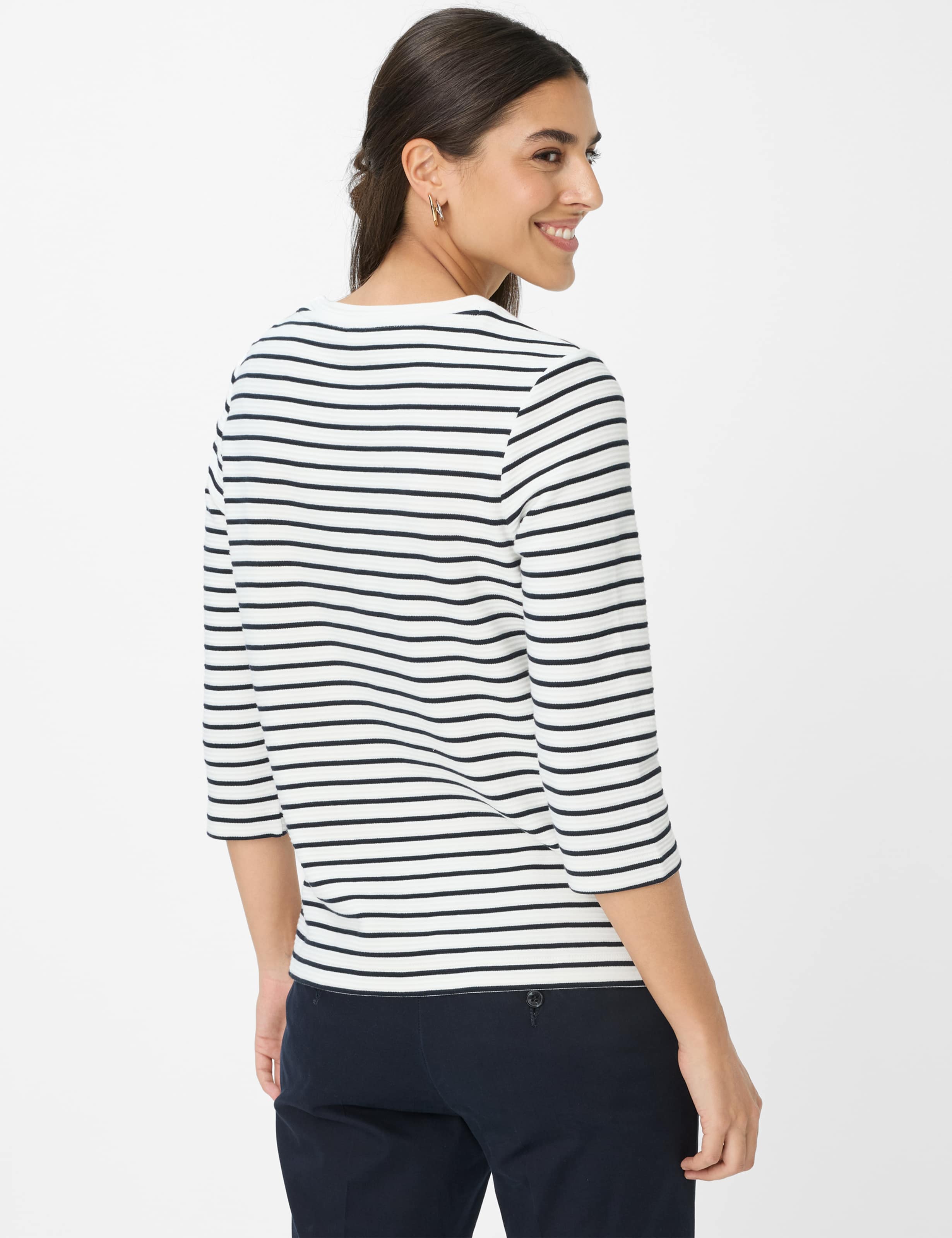 BRAX BONNIE Pullover/Longsleeve - Ivory Navy Stripe - 90653500 31-6617-22 von BRAX