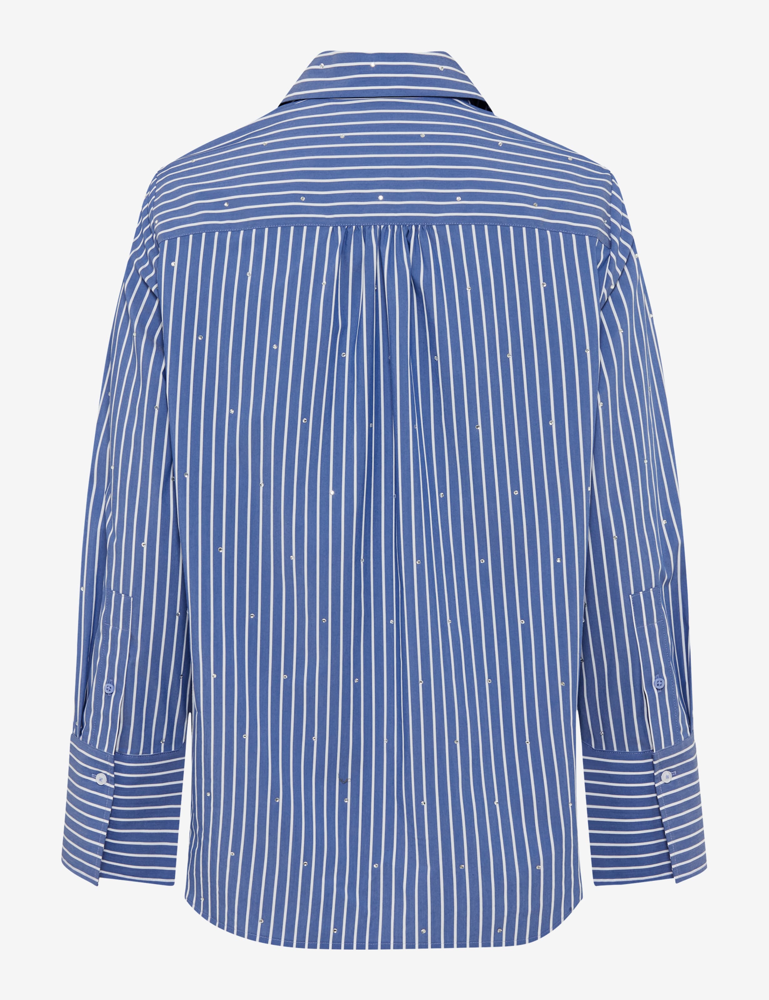 BRAX VIKI Langarm Bluse - Coastal Pinstripe Navy - 94122300 47-5708-22