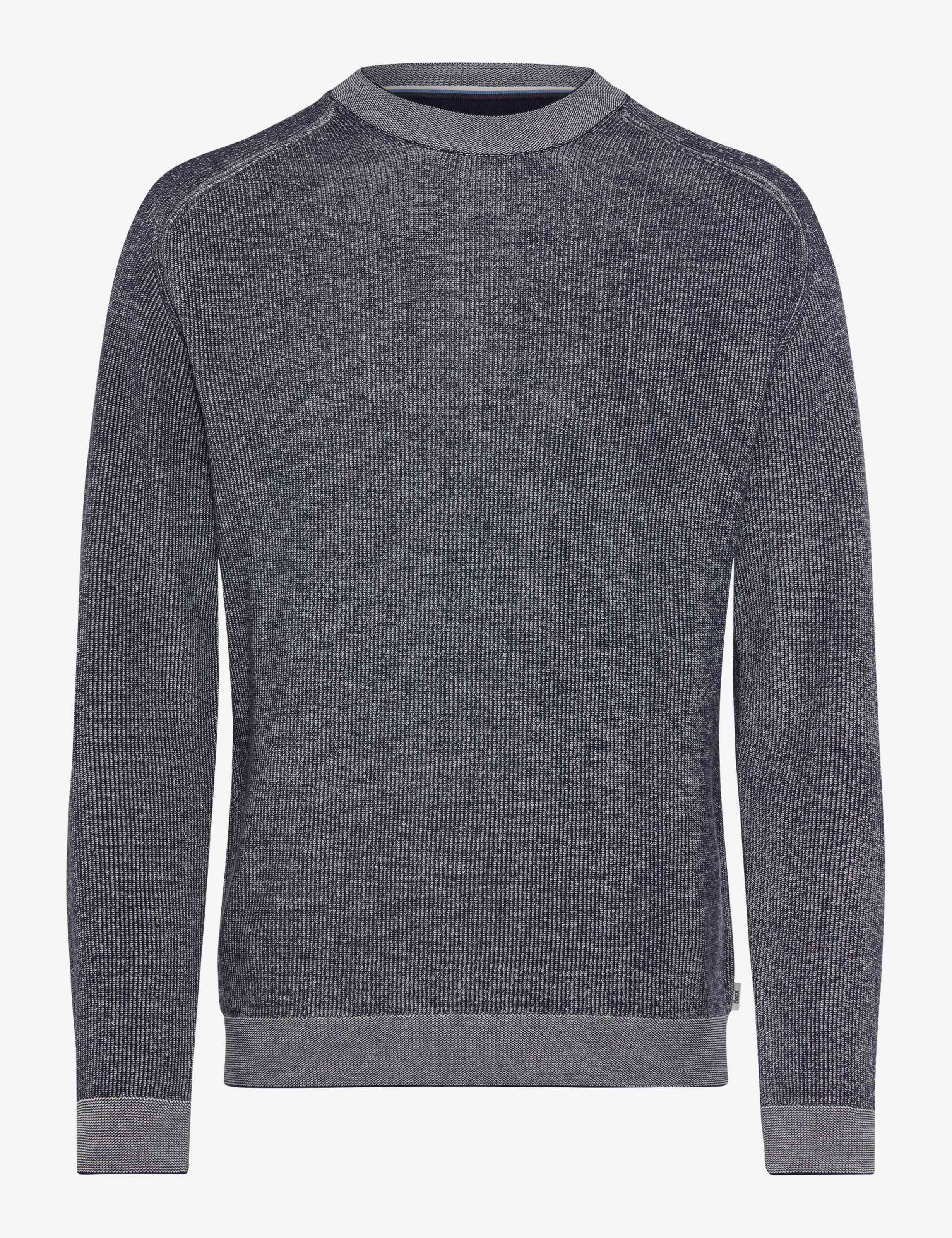 BRAX ROB Strickpullover Rundhals - Midnight Marle Blue - 70131400 27-3078-24