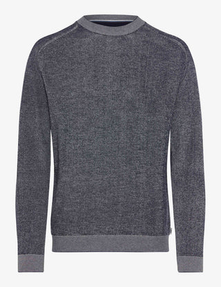 BRAX ROB Strickpullover Rundhals - Midnight Marle Blue - 70131400 27-3078-24