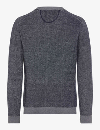 BRAX ROB Strickpullover Rundhals - Midnight Marle Blue - 70131400 27-3078-24