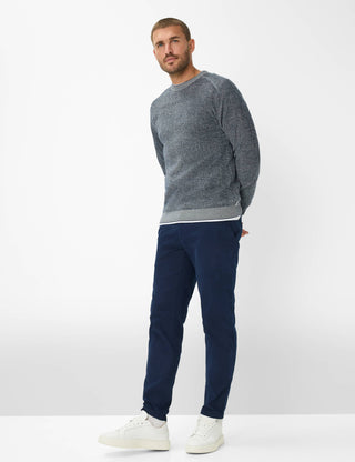 BRAX ROB Strickpullover Rundhals - Midnight Marle Blue - 70131400 27-3078-24