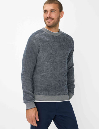BRAX ROB Strickpullover Rundhals - Midnight Marle Blue - 70131400 27-3078-24