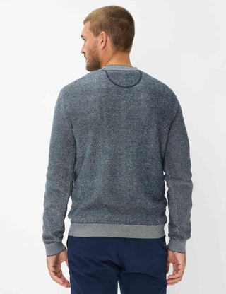 BRAX ROB Strickpullover Rundhals - Midnight Marle Blue - 70131400 27-3078-24