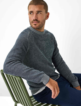 BRAX ROB Strickpullover Rundhals - Midnight Marle Blue - 70131400 27-3078-24