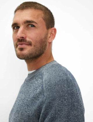 BRAX ROB Strickpullover Rundhals - Midnight Marle Blue - 70131400 27-3078-24