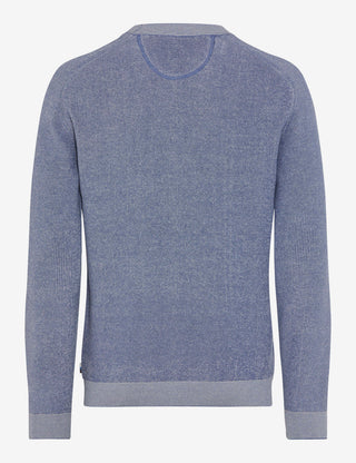 BRAX ROB Strickpullover Rundhals - Glacier Navy - 70131400 27-3078-27