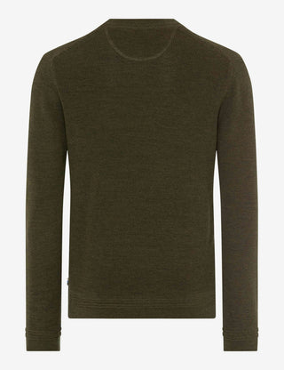 BRAX ROY Strickpullover Rundhals - Deep Moss Green - 70129300 21-2007-30