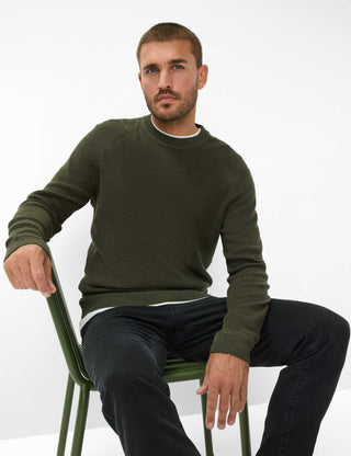 BRAX ROY Strickpullover Rundhals - Deep Moss Green - 70129300 21-2007-30