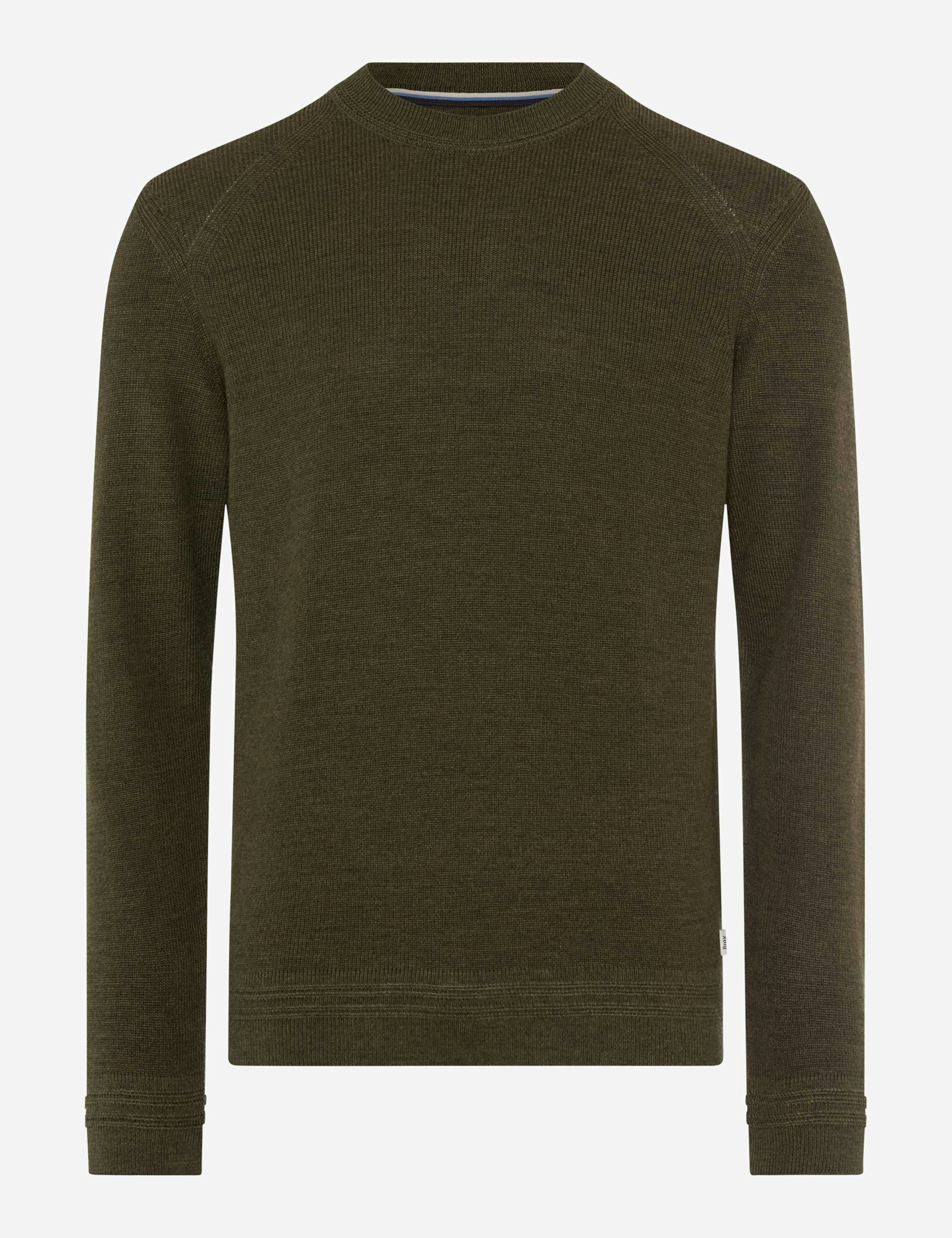 BRAX ROY Strickpullover Rundhals - Deep Moss Green - 70129300 21-2007-30
