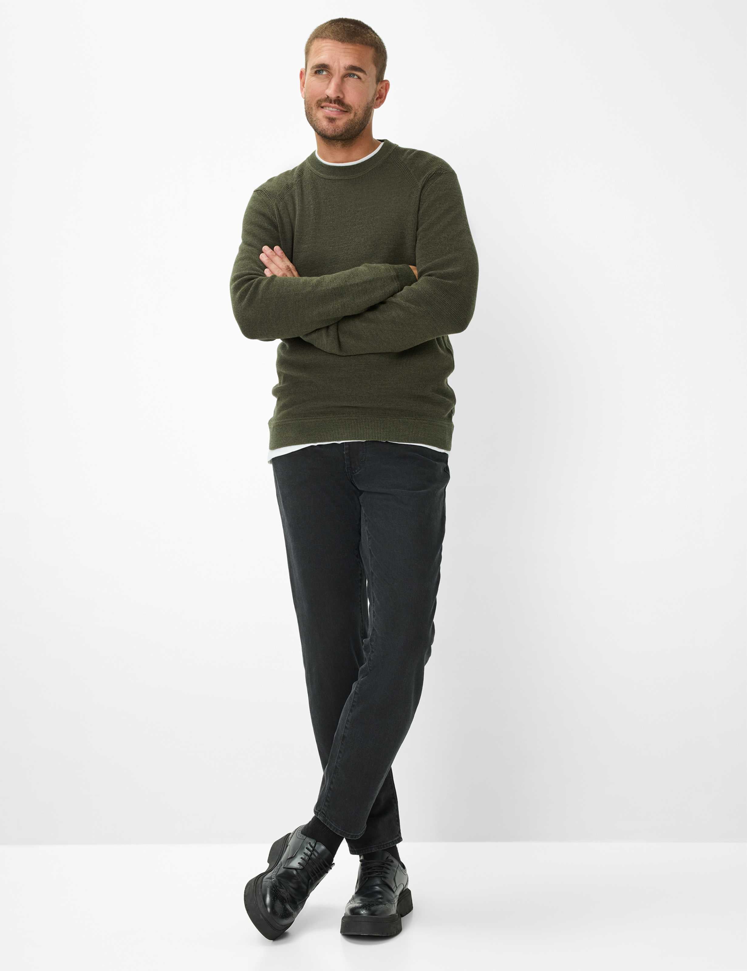 BRAX ROY Strickpullover Rundhals - Deep Moss Green - 70129300 21-2007-30 von BRAX