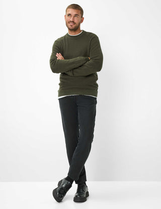 BRAX ROY Strickpullover Rundhals - Deep Moss Green - 70129300 21-2007-30
