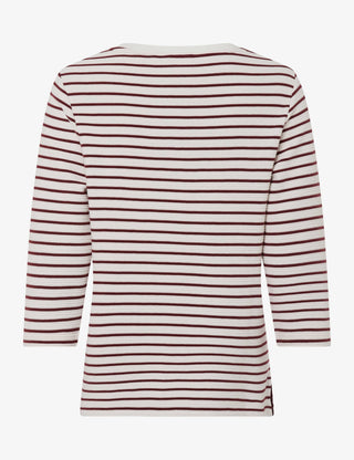 BRAX BONNIE Strickpullover - Crème Maroon Stripe - 90653500 31-6617-40