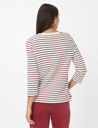 BRAX BONNIE Strickpullover - Crème Maroon Stripe - 90653500 31-6617-40