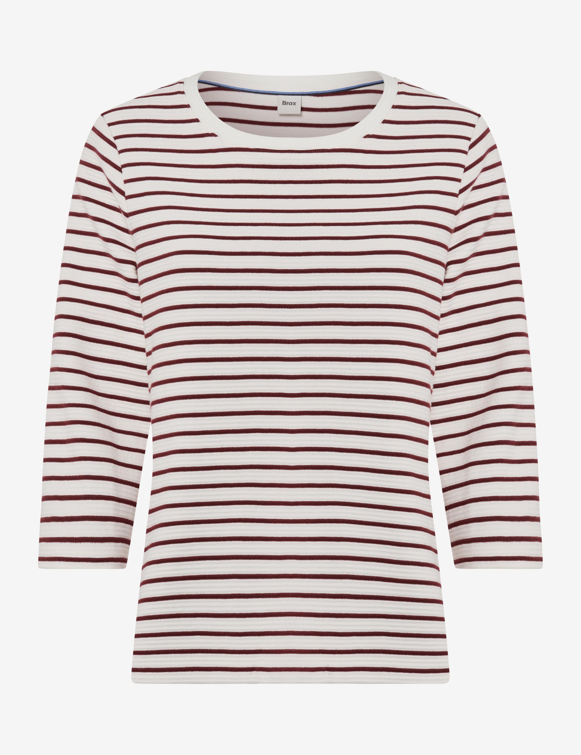 BRAX BONNIE Strickpullover - Crème Maroon Stripe - 90653500 31-6617-40