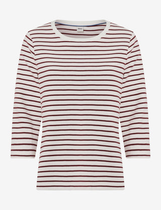 BRAX BONNIE Strickpullover - Crème Maroon Stripe - 90653500 31-6617-40