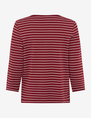 BRAX CIRA.M Pullover/Longsleeve - Mulberry Whiterose Stripe - 90651300 37-5868-40