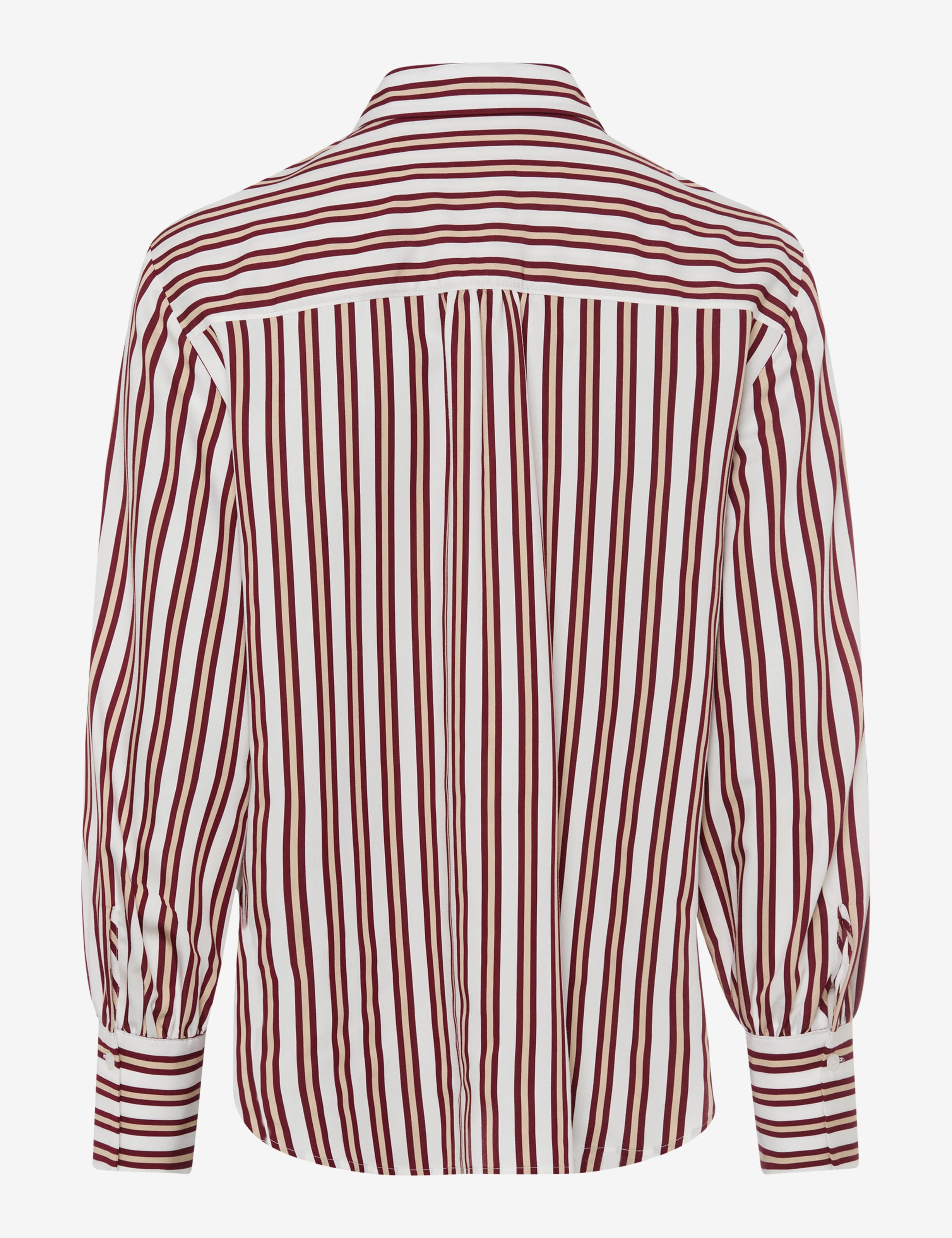BRAX VIC Bluse - Burgundy Pinstripe Cream - 94126000 41-8857-40