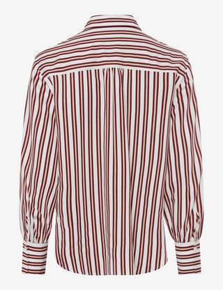 BRAX VIC Bluse - Burgundy Pinstripe Cream - 94126000 41-8857-40
