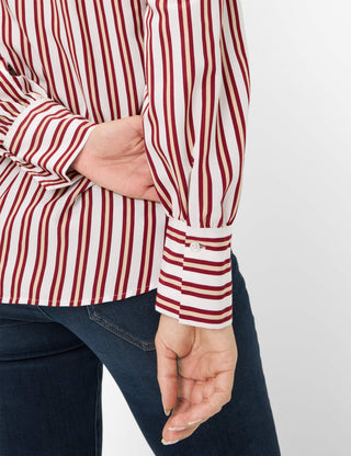 BRAX VIC Bluse - Burgundy Pinstripe Cream - 94126000 41-8857-40