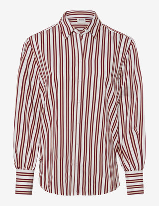 BRAX VIC Bluse - Burgundy Pinstripe Cream - 94126000 41-8857-40
