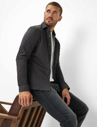 BRAX HAROLD JP Hemd - Midnight Rose Dot - 74422500 47-4028-41