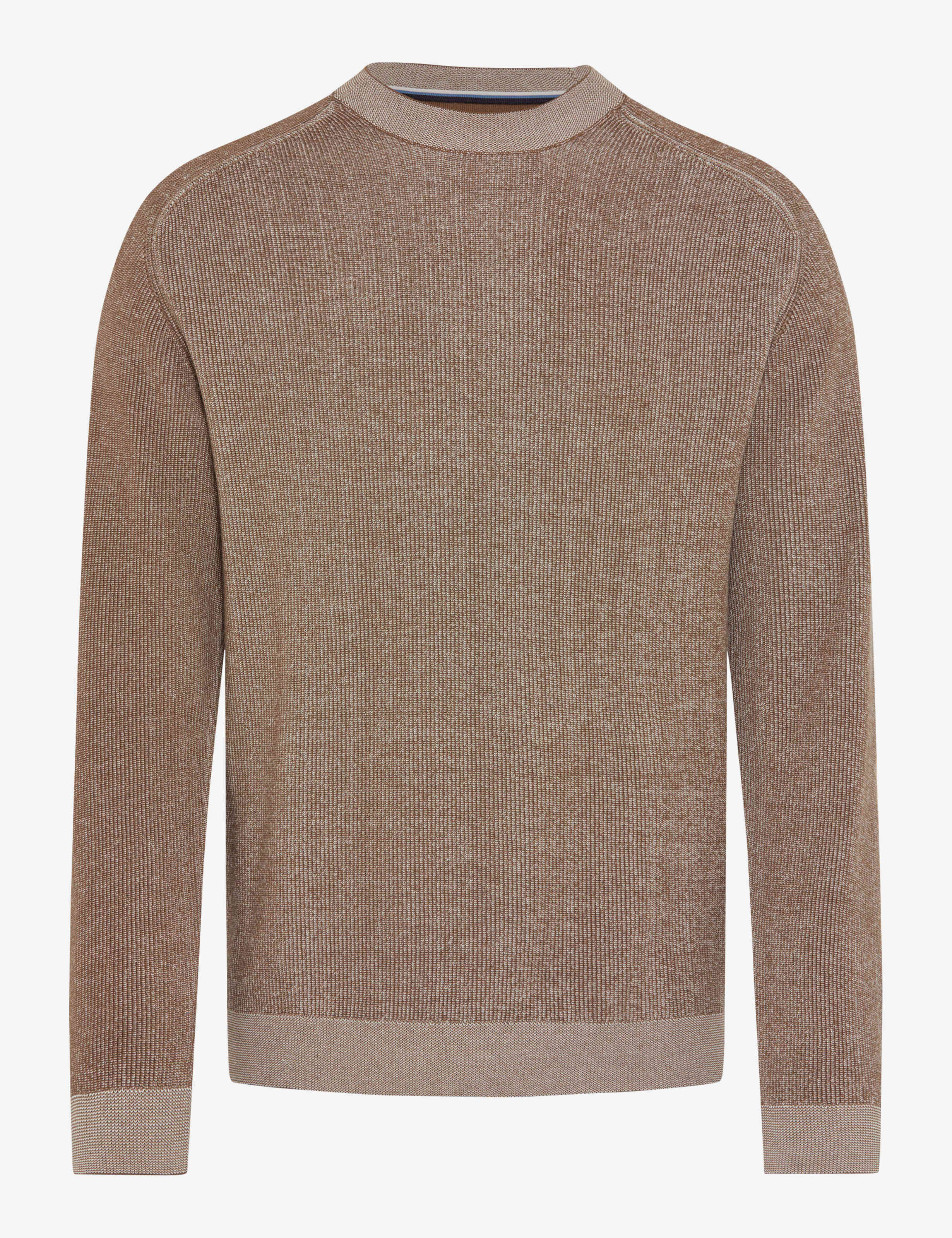 BRAX ROB Strickpullover Rundhals - Saddlewood Beige - 70131400 27-3078-53