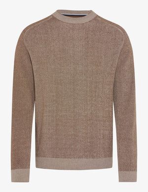 BRAX ROB Strickpullover Rundhals - Saddlewood Beige - 70131400 27-3078-53