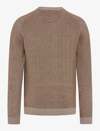 BRAX ROB Strickpullover Rundhals - Saddlewood Beige - 70131400 27-3078-53