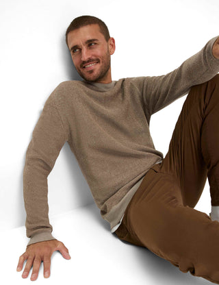 BRAX ROB Strickpullover Rundhals - Saddlewood Beige - 70131400 27-3078-53