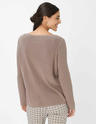BRAX LESLEY Strickpullover - Taupe Whisper Brown - 90188500 37-4038-53