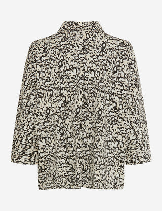 BRAX CELIA.M Bluse - Leopard Linen Beige - 90653800 31-3647-60