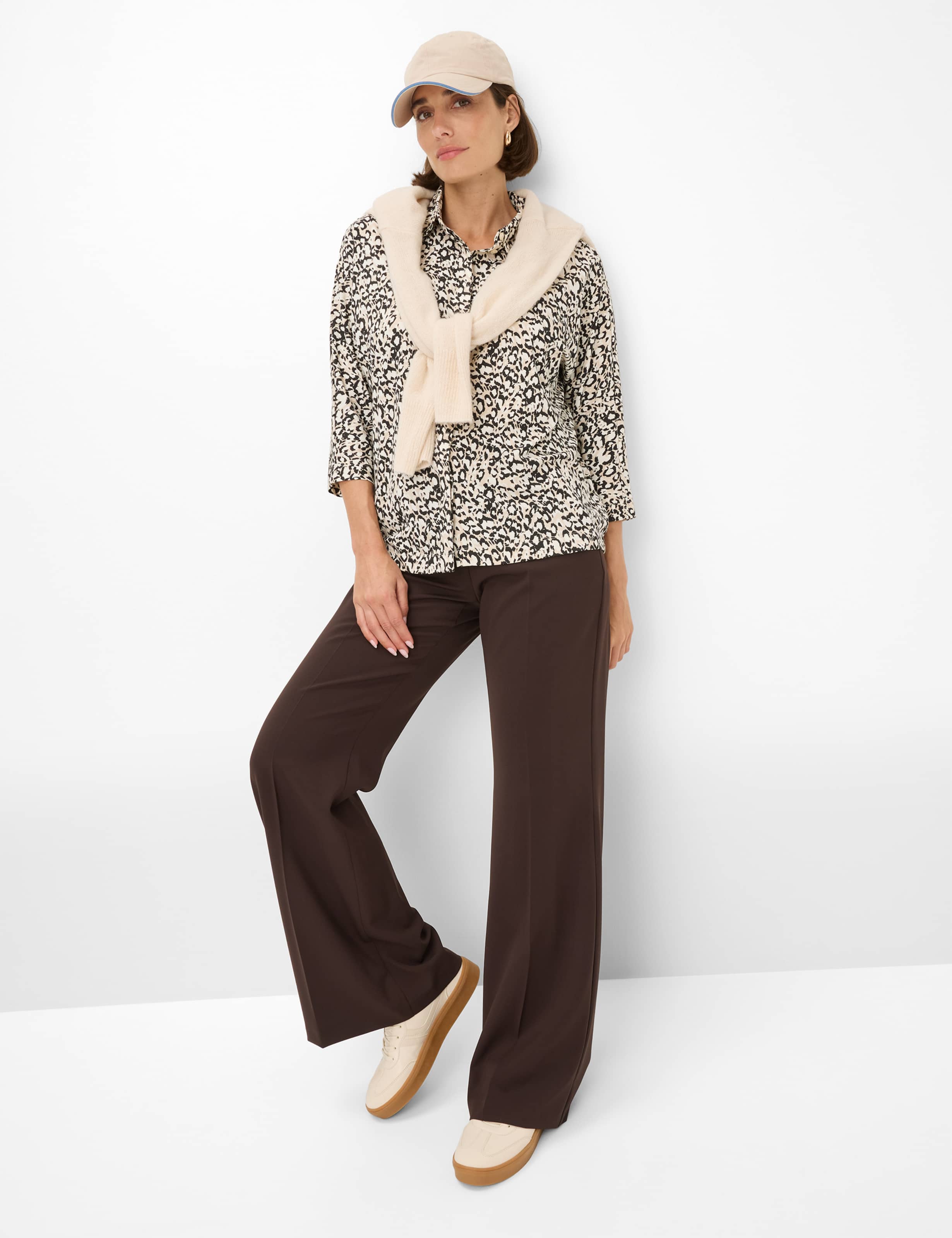 BRAX CELIA.M Bluse - Leopard Linen Beige - 90653800 31-3647-60 von BRAX