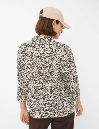 BRAX CELIA.M Bluse - Leopard Linen Beige - 90653800 31-3647-60