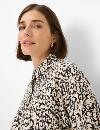 BRAX CELIA.M Bluse - Leopard Linen Beige - 90653800 31-3647-60