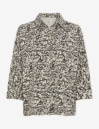 BRAX CELIA.M Bluse - Leopard Linen Beige - 90653800 31-3647-60