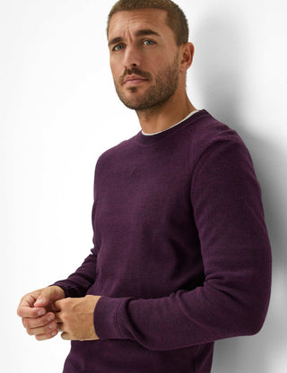 BRAX ROY Strickpullover Rundhals - Blackberry Violet - 70129300 21-2007-88
