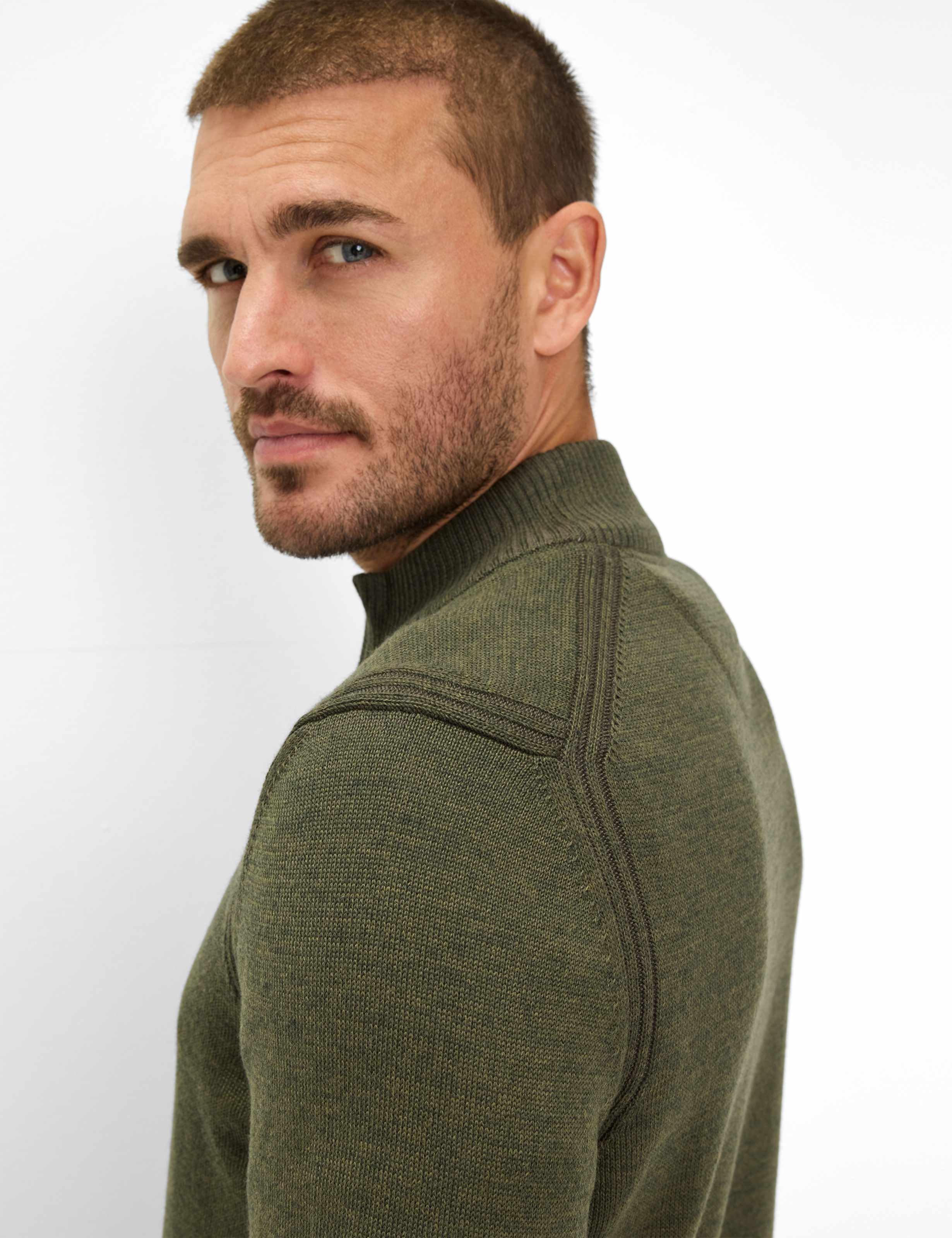 BRAX STEFFEN Langarm Pullover deep jungle 70130300 21-2067-30 von BRAX