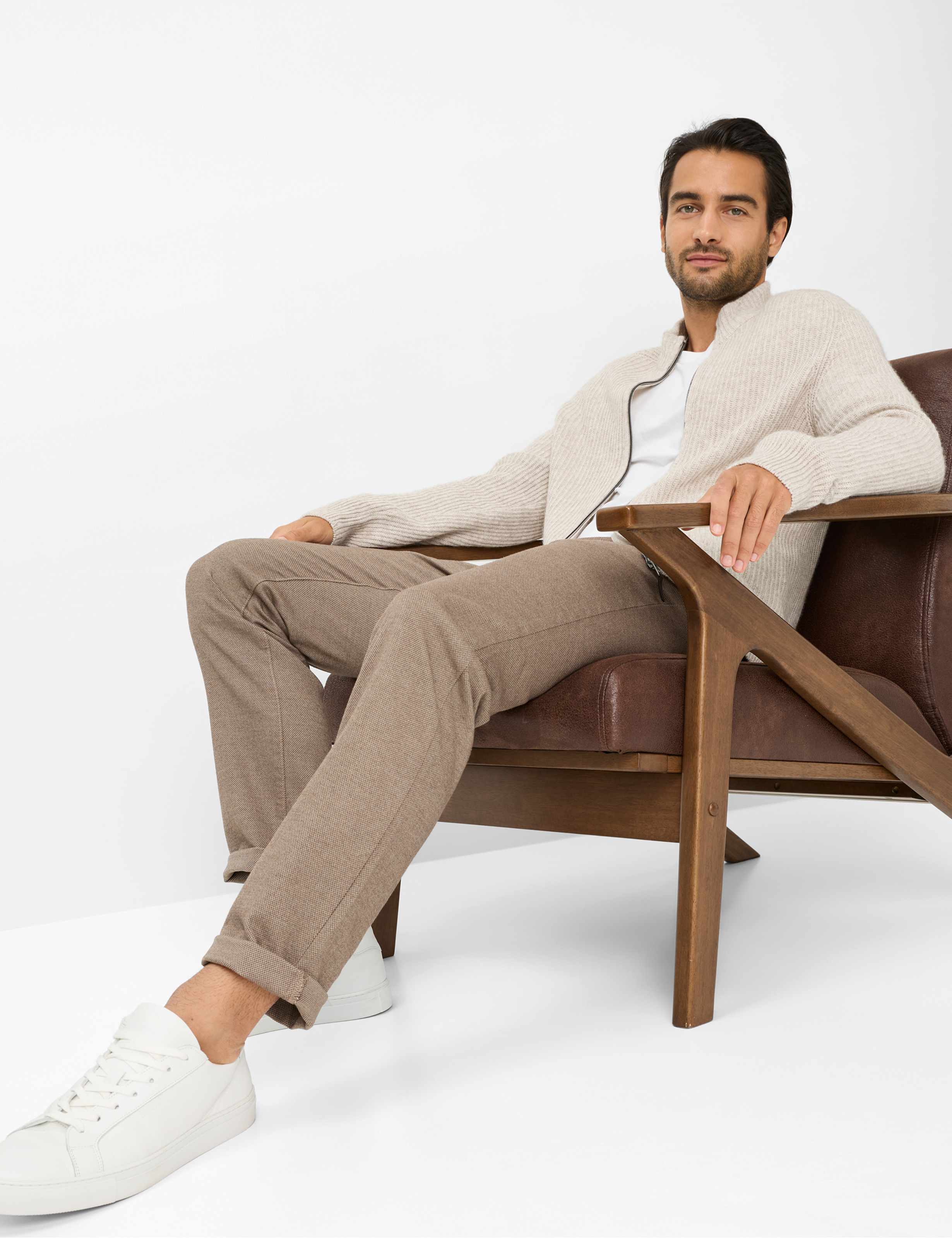 BRAX CADIZ Stoffhose - Umber Herringbone - 7864120 81-1827-56 von BRAX