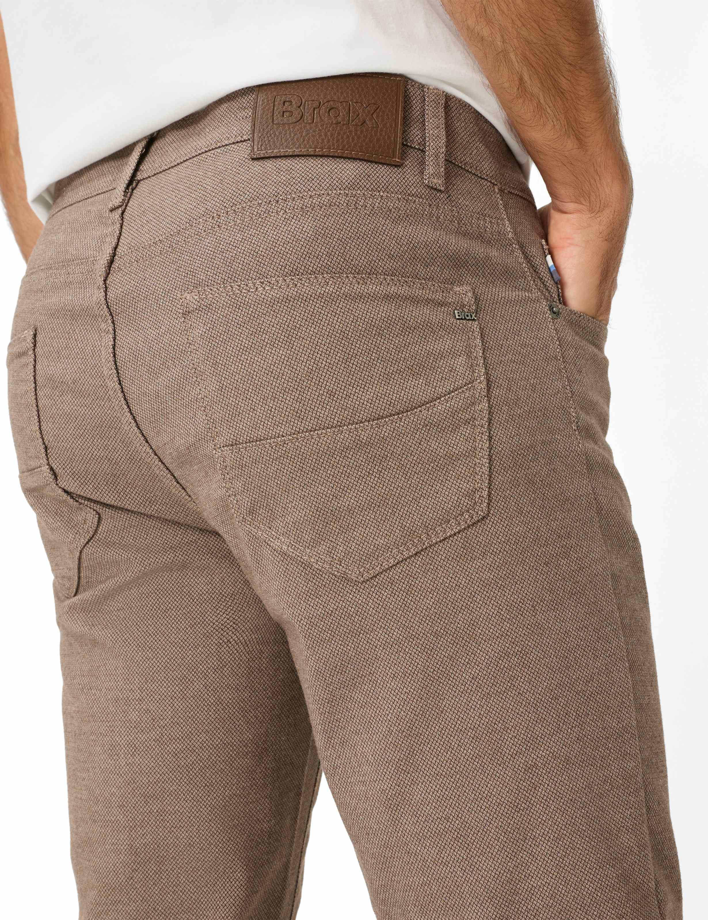 BRAX CADIZ Stoffhose - Umber Herringbone - 7864120 81-1827-56 von BRAX