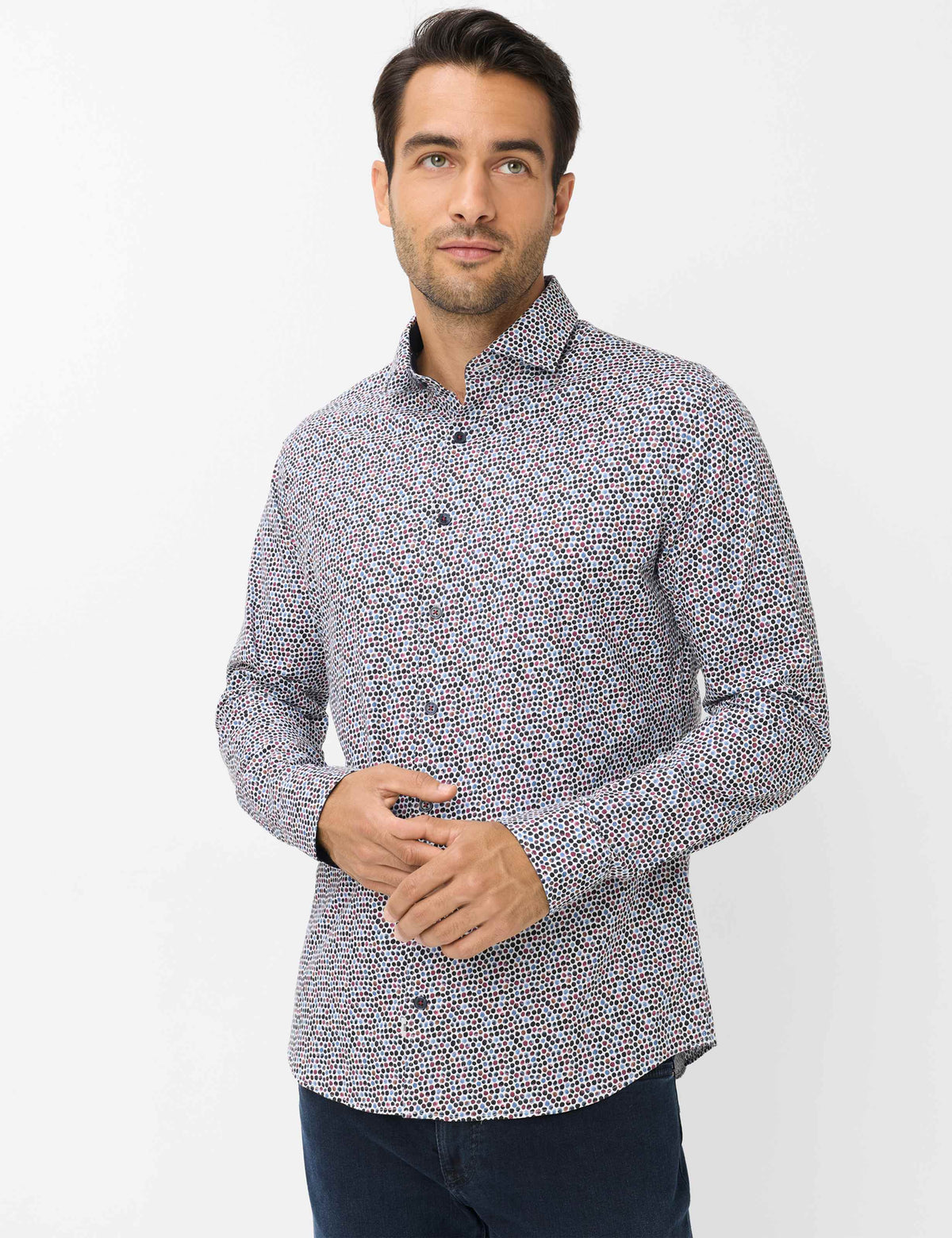 BRAX HAROLD P Langarm Hemd iced lavender print 74422200 74-0104-88 - HI-FLEX von BRAX