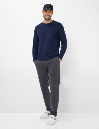 BRAX TIMON BT Longsleeve Rundhals - Midnight Navy - 70819300 27-4648-24