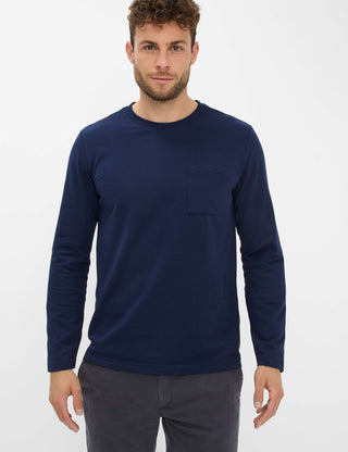 BRAX TIMON BT Longsleeve Rundhals - Midnight Navy - 70819300 27-4648-24